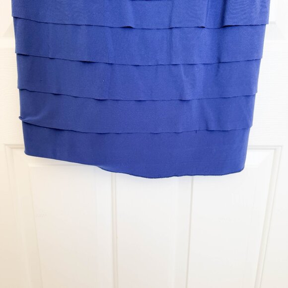 Jones Wear Blue Ruffle Bodycon Dress Size 10 Evening Wedding Party - Picture 5 of 13